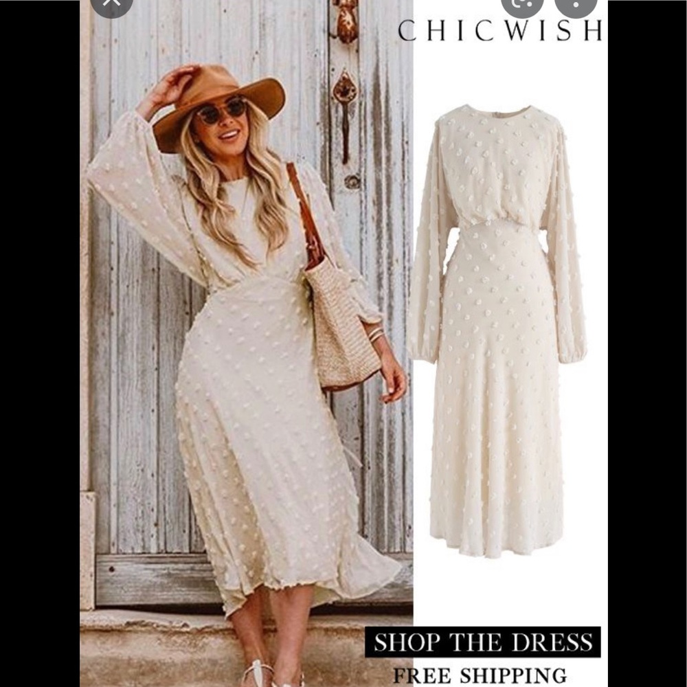 Chicwish long sleeve white dress